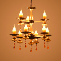 3/5/6 Lights Golden Chandelier Traditional Iron Bellied Oval Vase Lamp - Rebooters