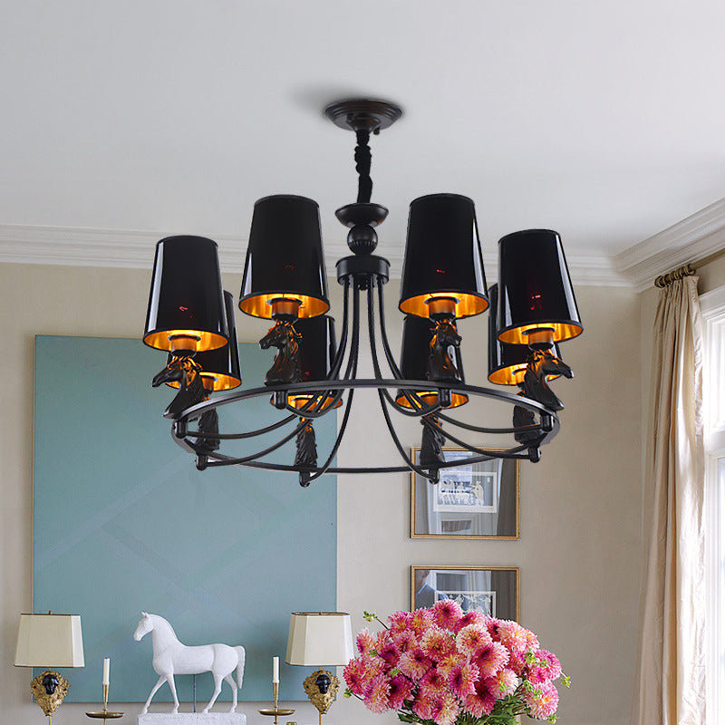 Iron Flared Chandelier Lamp Traditional 4/6/8-Light Pendant - Rebooters