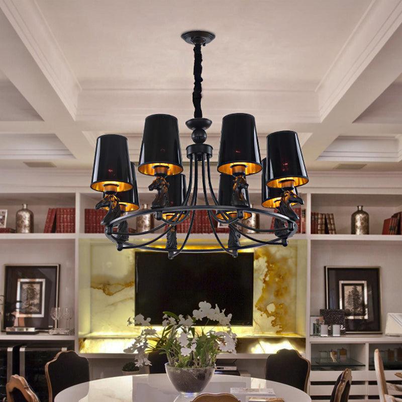 Iron Flared Chandelier Lamp Traditional 4/6/8-Light Pendant - Rebooters