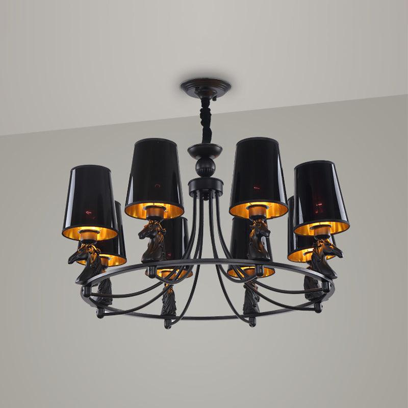 Iron Flared Chandelier Lamp Traditional 4/6/8-Light Pendant - Rebooters