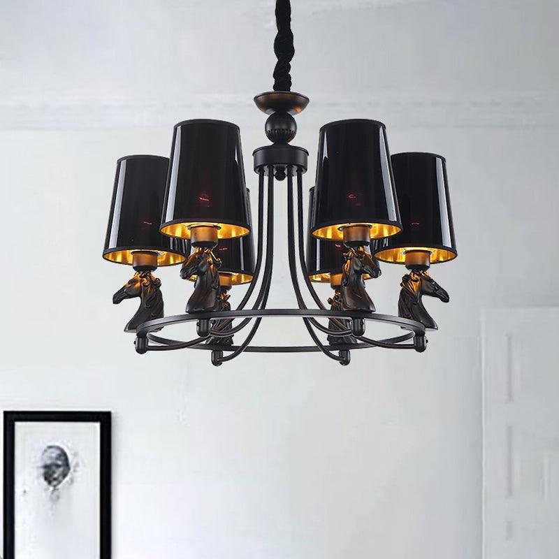 Iron Flared Chandelier Lamp Traditional 4/6/8-Light Pendant - Rebooters