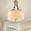 White 4-Light Ceiling Chandelier Modernist Fabric Drum Light - Rebooters