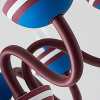 American Stylish Candle Pendant Light Metallic Chandelier in Blue and Red for Boys Bedroom - Rebooters