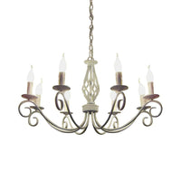 8 Bulbs Curly Arm Pendant Chandelier Vintage Metal Lamp - Rebooters