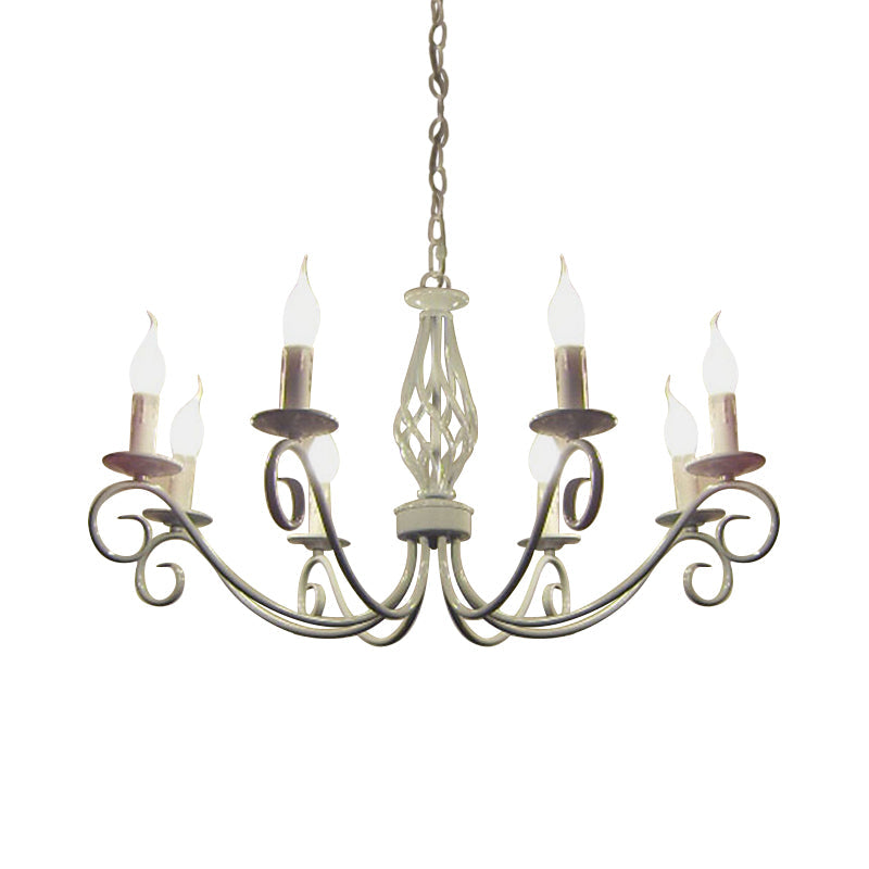 8 Bulbs Curly Arm Pendant Chandelier Vintage Metal Lamp - Rebooters