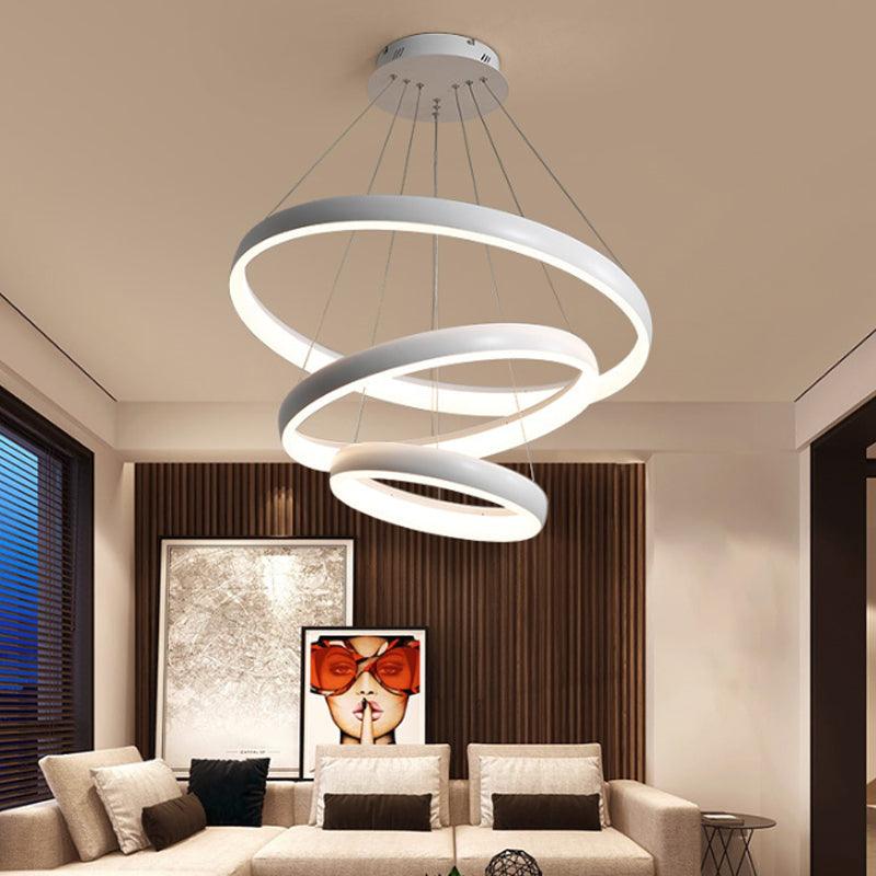 1/2/3-Layered Circle Chandelier Nordic Metallic LED Light - Rebooters