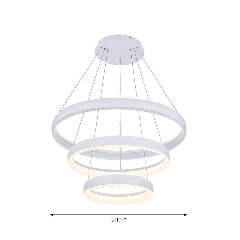 1/2/3-Layered Circle Chandelier Nordic Metallic LED Light - Rebooters