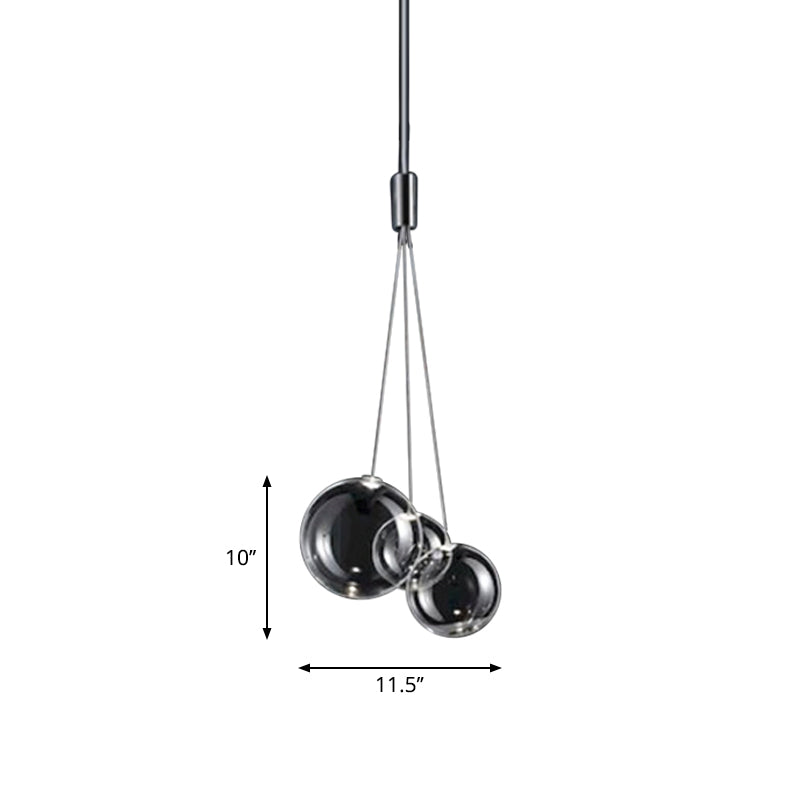 3 Lights Restaurant Suspension Lamp Simplicity Chrome Light - Rebooters