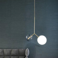 Bifurcated Bedside Pendant Chandelier Ombre Blue Milk Glass - Rebooters