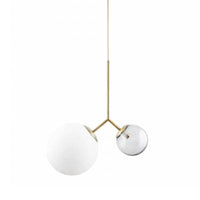 Bifurcated Bedside Pendant Chandelier Ombre Blue Milk Glass - Rebooters