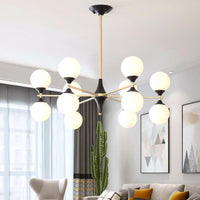 6/8/12 Heads Living Room Chandelier Black-Gold Light - Rebooters