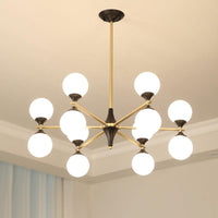 6/8/12 Heads Living Room Chandelier Black-Gold Light - Rebooters