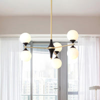 6/8/12 Heads Living Room Chandelier Black-Gold Light - Rebooters