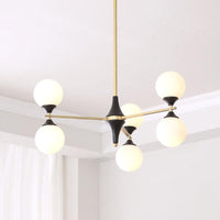 6/8/12 Heads Living Room Chandelier Black-Gold Light - Rebooters