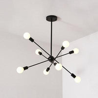 Bare Bulb Ceiling Chandelier Vintage Metal Pendant Light Black - Rebooters