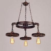 Antiqued Bronze Gear Chandelier Loft Style Iron 3/5/7-Light - Rebooters