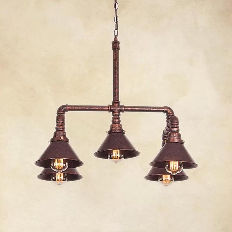 5-Light Chandelier Industrial Living Room Hanging Light - Rebooters
