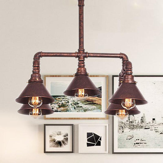 5-Light Chandelier Industrial Living Room Hanging Light - Rebooters