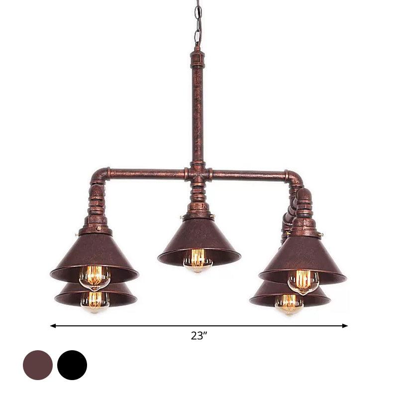 5-Light Chandelier Industrial Living Room Hanging Light - Rebooters