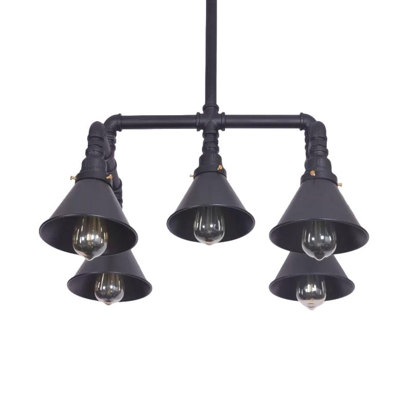 5-Light Chandelier Industrial Living Room Hanging Light - Rebooters