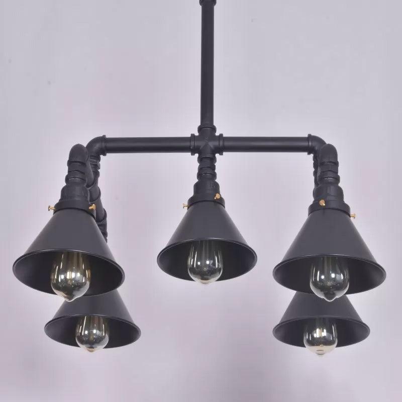 5-Light Chandelier Industrial Living Room Hanging Light - Rebooters