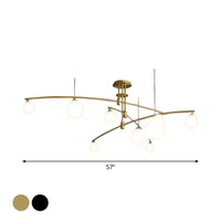 3-Layered Bedroom Chandelier Metallic 6/9-Light Lamp Black Gold - Rebooters