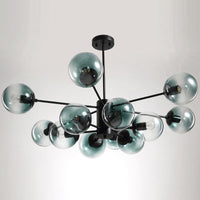 12-Light Living Room Chandelier Contemporary Black Hanging Light - Rebooters
