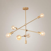 2/3-Tier Mobile Arm Metal Drop Lamp Postmodern Gold Chandelier - Rebooters