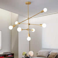 2/3-Tier Mobile Arm Metal Drop Lamp Postmodern Gold Chandelier - Rebooters