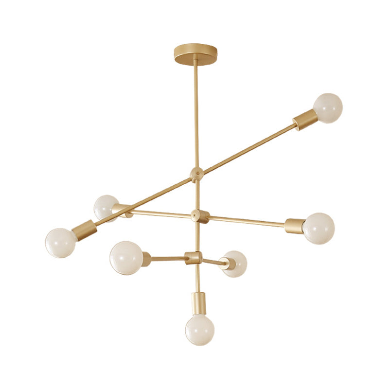 2/3-Tier Mobile Arm Metal Drop Lamp Postmodern Gold Chandelier - Rebooters