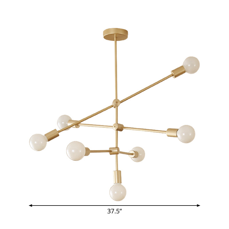 2/3-Tier Mobile Arm Metal Drop Lamp Postmodern Gold Chandelier - Rebooters