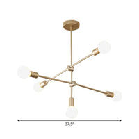 2/3-Tier Mobile Arm Metal Drop Lamp Postmodern Gold Chandelier - Rebooters