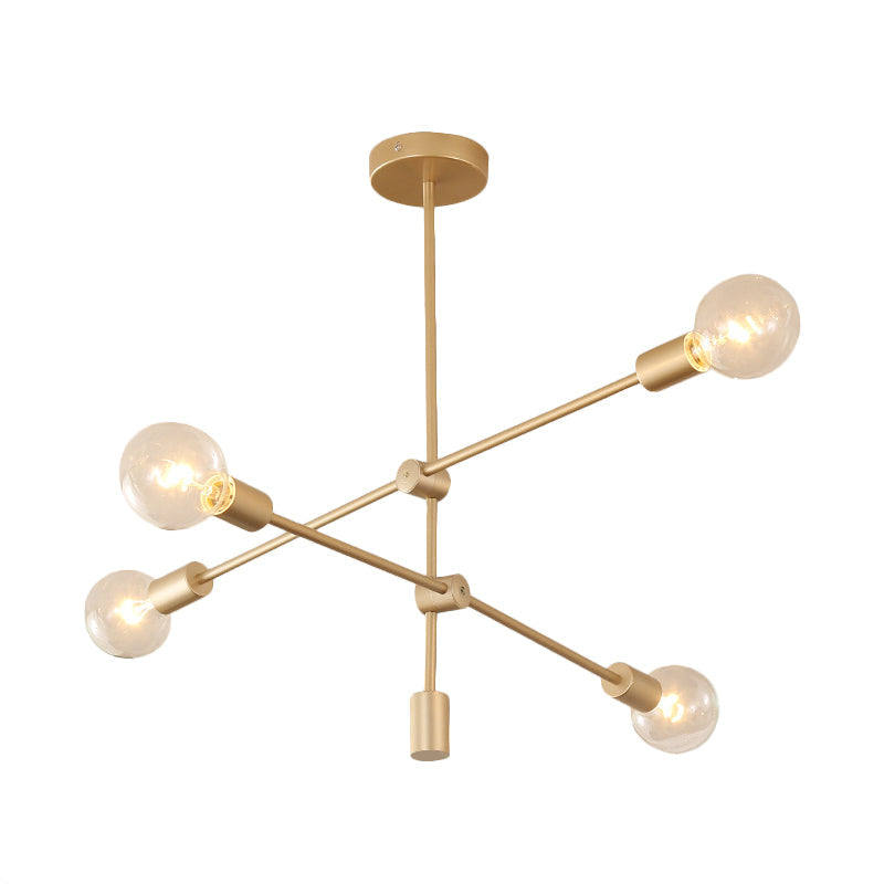 2/3-Tier Mobile Arm Metal Drop Lamp Postmodern Gold Chandelier - Rebooters