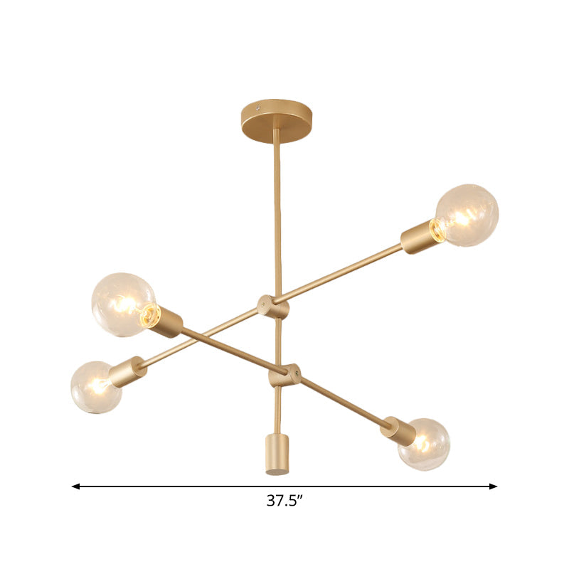 2/3-Tier Mobile Arm Metal Drop Lamp Postmodern Gold Chandelier - Rebooters