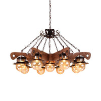 5/9 Lights Ball Pendant Lighting Cognac Seeded Glass Chandelier - Rebooters