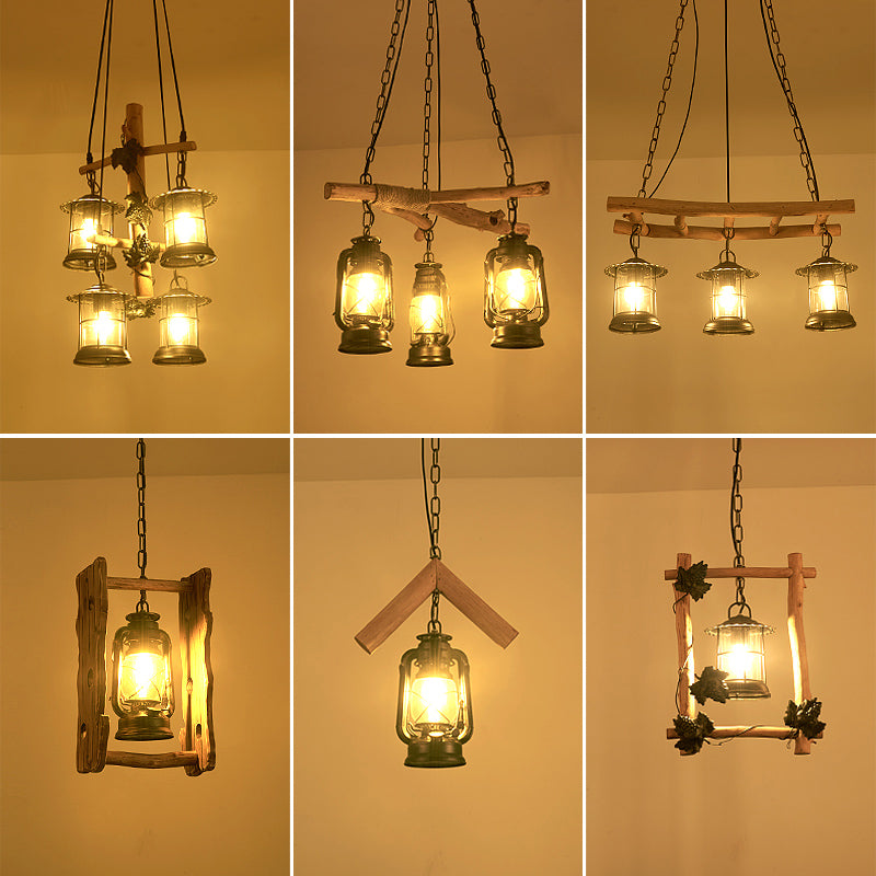 3/4 Lights Lantern Ceiling Light with Adjustable Metal Chain - Rebooters