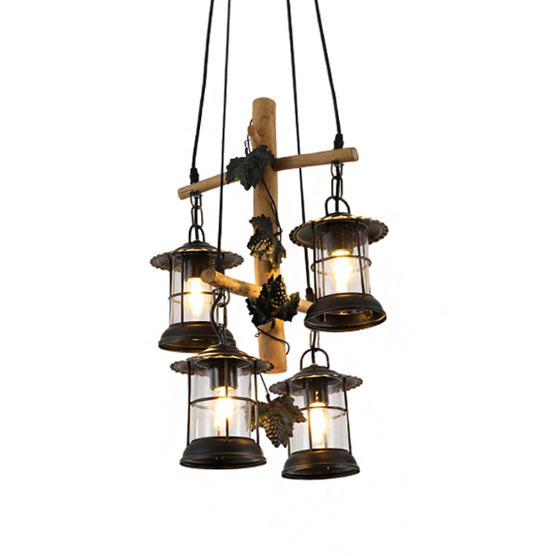 3/4 Lights Lantern Ceiling Light with Adjustable Metal Chain - Rebooters