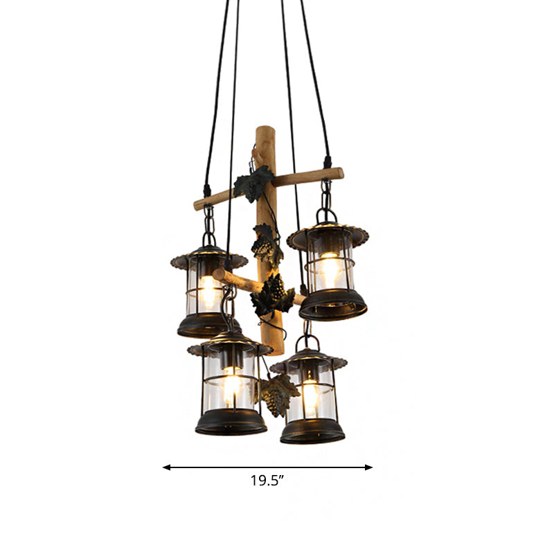 3/4 Lights Lantern Ceiling Light with Adjustable Metal Chain - Rebooters