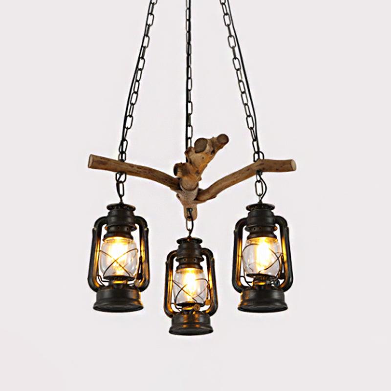 3/4 Lights Lantern Ceiling Light with Adjustable Metal Chain - Rebooters