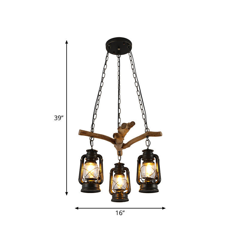 3/4 Lights Lantern Ceiling Light with Adjustable Metal Chain - Rebooters