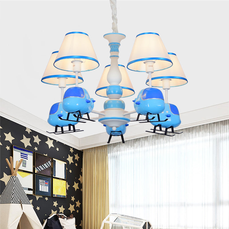 Little Boys Helicopter Chandelier Resin Blue Pendant Light - Rebooters