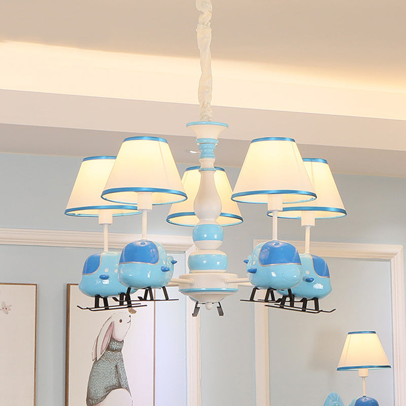 Little Boys Helicopter Chandelier Resin Blue Pendant Light - Rebooters