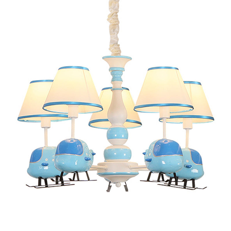Little Boys Helicopter Chandelier Resin Blue Pendant Light - Rebooters