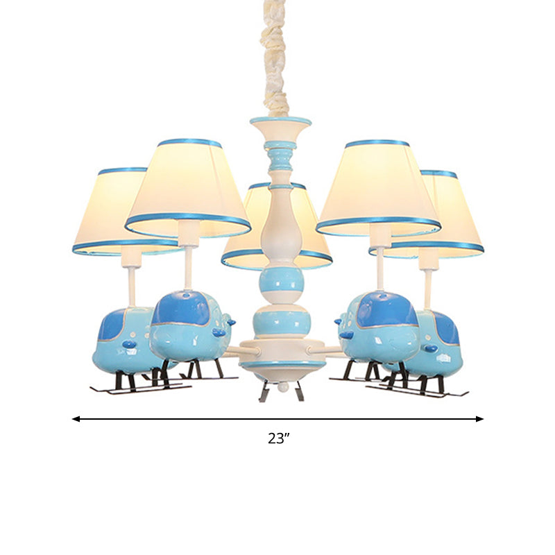Little Boys Helicopter Chandelier Resin Blue Pendant Light - Rebooters