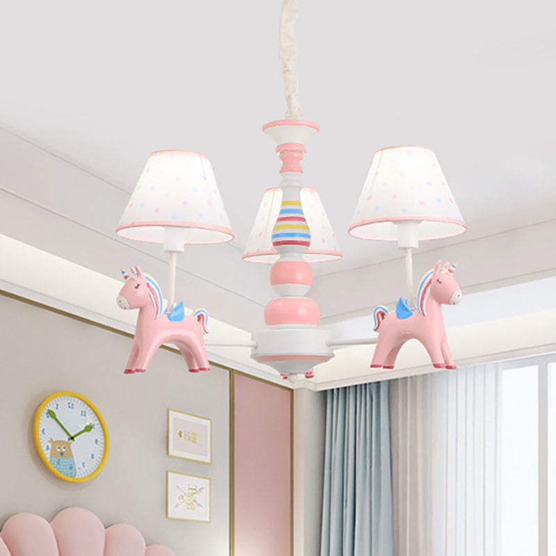 Resin Unicorn Suspension Light with Lace Shade Chandelier - Rebooters