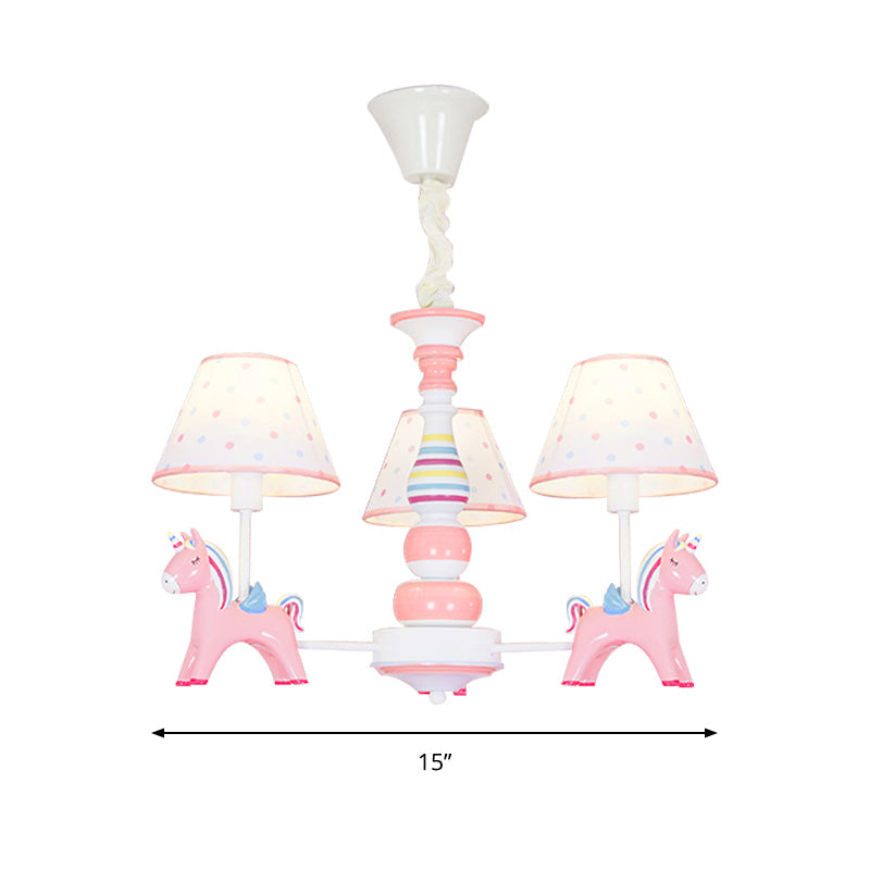 Resin Unicorn Suspension Light with Lace Shade Chandelier - Rebooters
