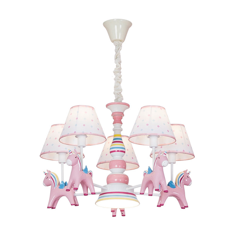Resin Unicorn Suspension Light with Lace Shade Chandelier - Rebooters