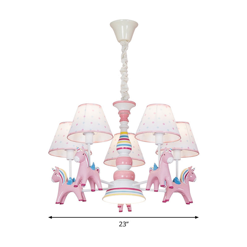Resin Unicorn Suspension Light with Lace Shade Chandelier - Rebooters