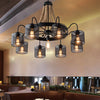 8/12-Light Cylinder Hanging Chandelier Black Metal Mesh Pendant - Rebooters