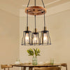 3/6-Light Metal Hanging Chandelier Factory Gold Open Cage Pendant Light - Rebooters